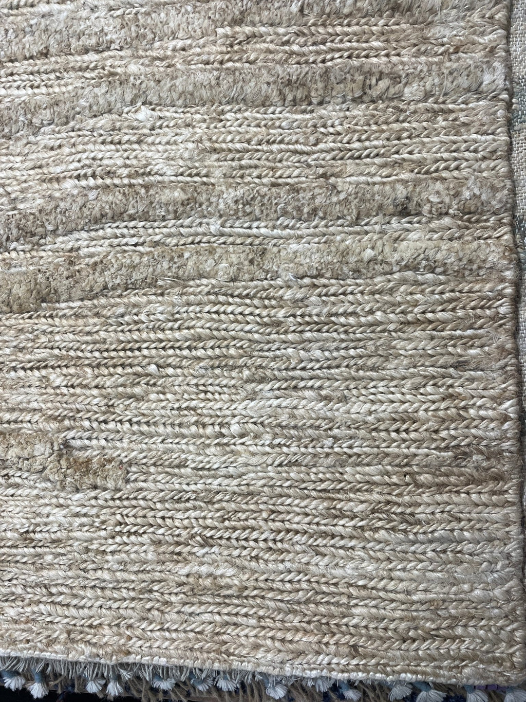 Keoki 8.3X10 Natural Design Handwoven Jute Soumak Rug