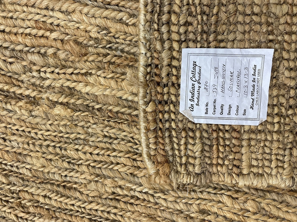 Kevin Dobson 10.3x13.3 Natural Jute Soumak Rug
