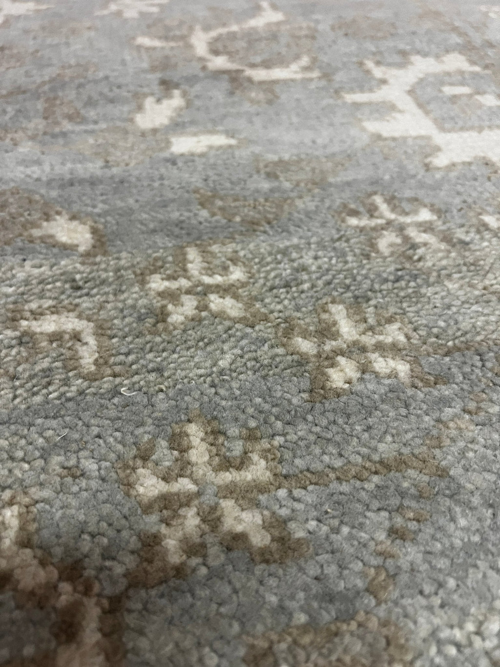 Lauren Geremia 4x6.3 Blue and Tan Hand-Knotted Oushak Rug