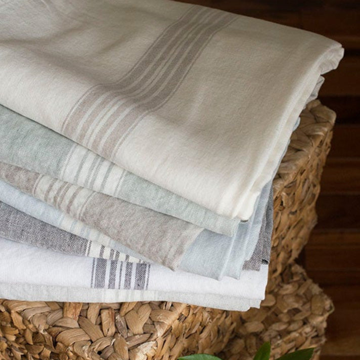 Maison Linen Throw Blanket – 100% European Linen Neutral Throw for Sofa & Bed