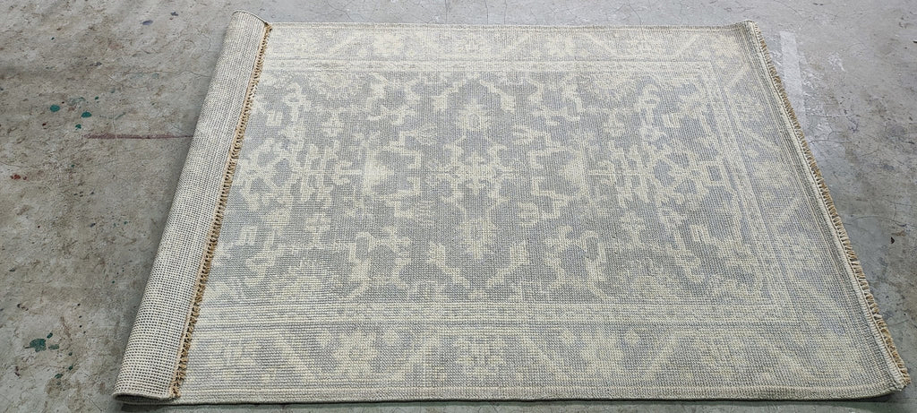 Margaret Sullivan 4x6 Silver and Grey Hand-Knotted Oushak Rug - CLEARANCE 30% OFF