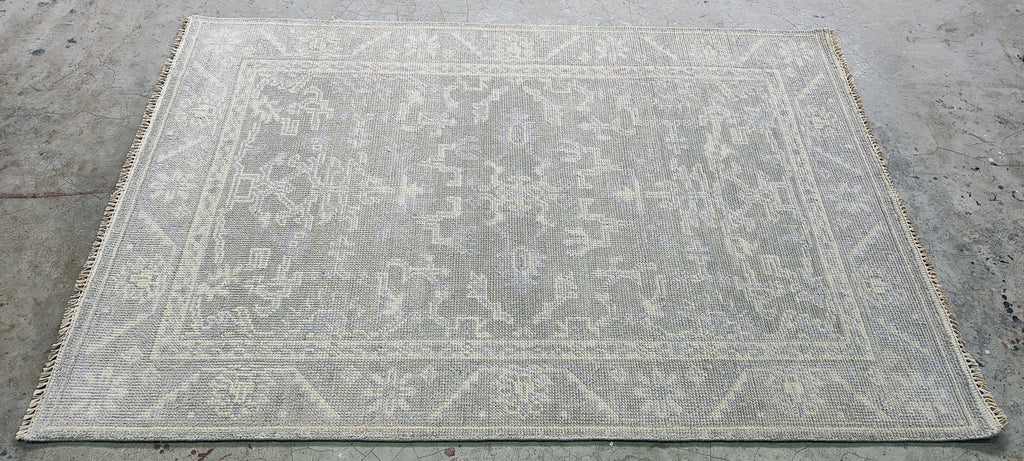 Margaret Sullivan 4x6 Silver and Grey Hand-Knotted Oushak Rug - CLEARANCE 30% OFF