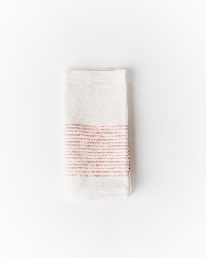 Riviera Handwoven Cotton Napkins (Set) – Ribbed Cloth Napkins | Natural Table Linen