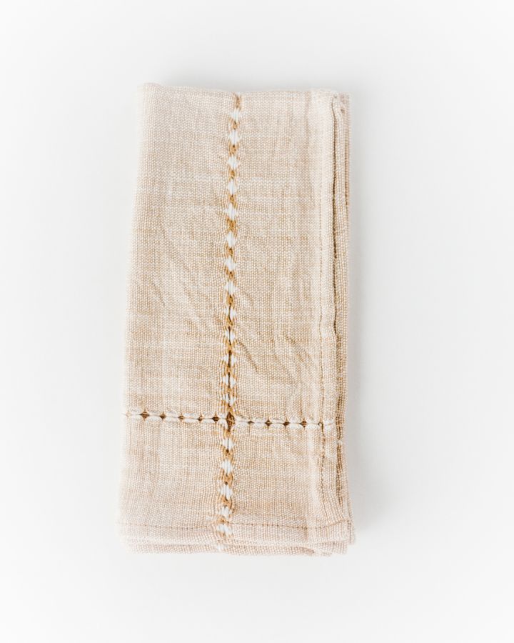Handwoven Cotton Dinner Napkins (Set) –Natural Table Linen