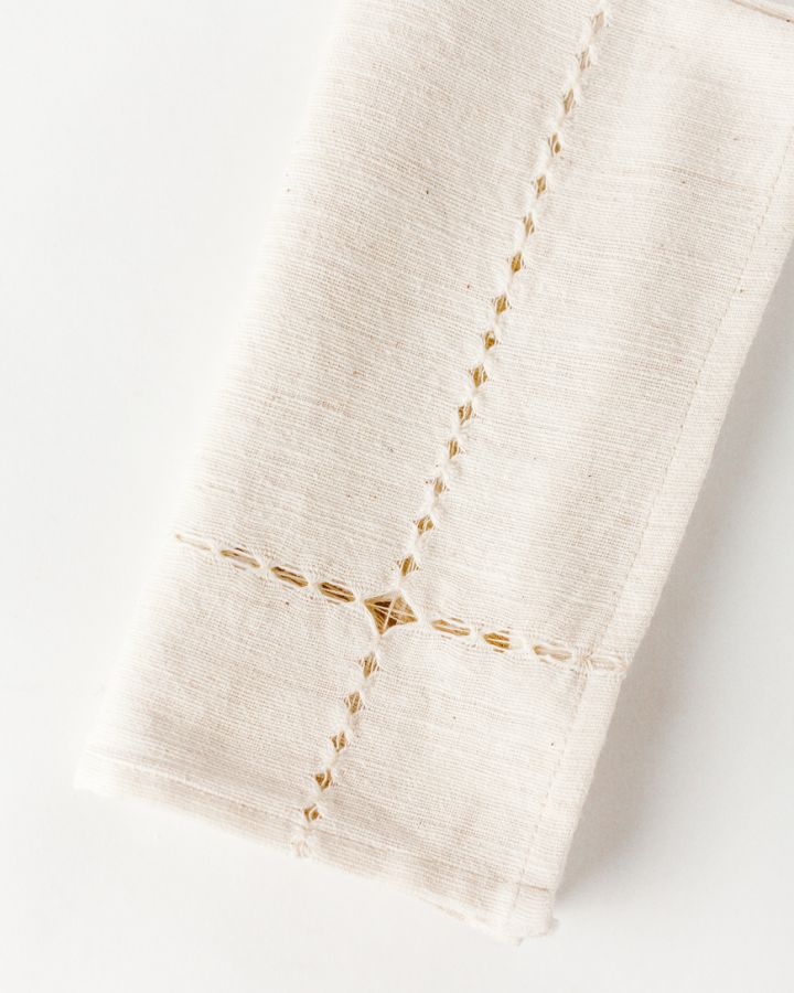 Handwoven Cotton Dinner Napkins (Set) –Natural Table Linen