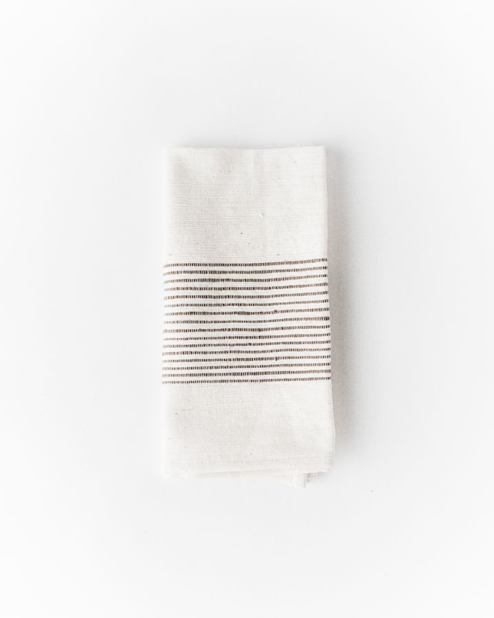 Riviera Handwoven Cotton Napkins (Set) – Ribbed Cloth Napkins | Natural Table Linen