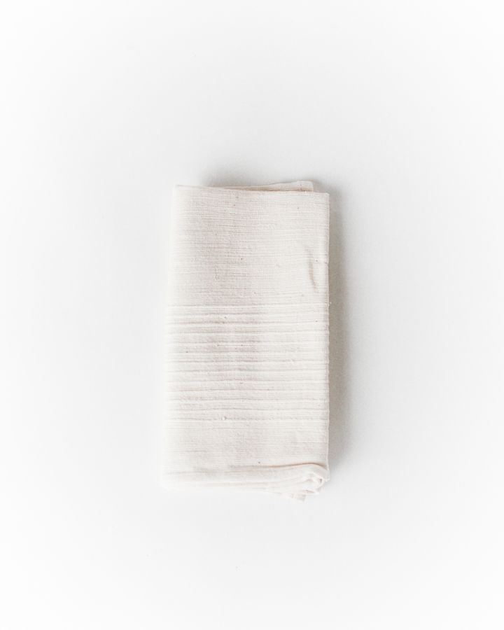 Riviera Handwoven Cotton Napkins (Set) – Ribbed Cloth Napkins | Natural Table Linen