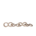 Handcrafted natural stone chain link sculpture featuring interlocking organic forms and a warm neutral finish. A timeless decorative accent for styling coffee tables, bookshelves, consoles, and decorative trays