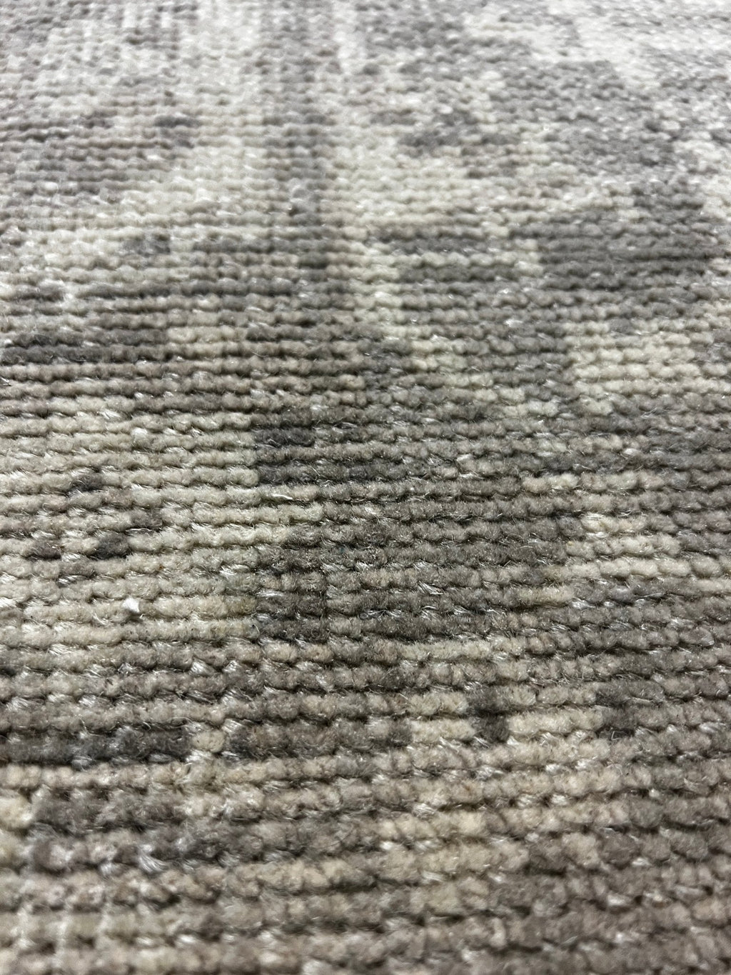 Nina Campbell 2.6x11.9 Silver and Grey Hand-Knotted Oushak Runner Rug