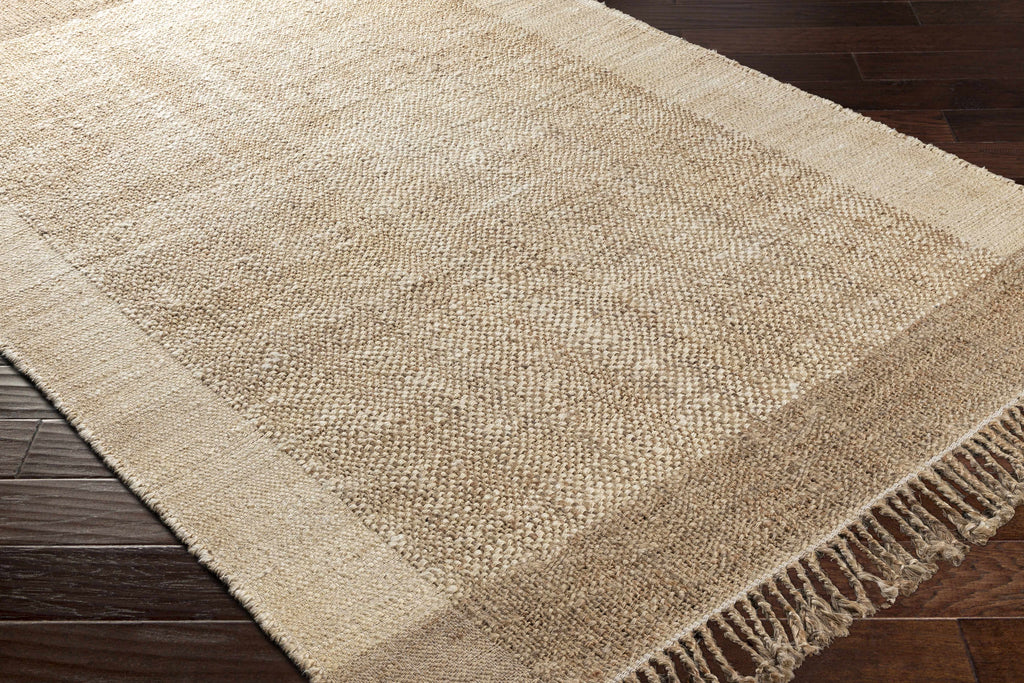 Outaouais Tan & Light Brown Handwoven Jute Rug - Clearance