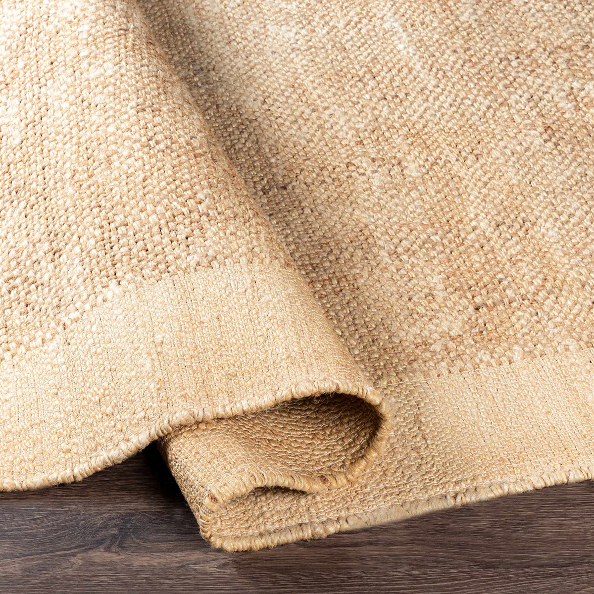 Outaouais Tan & Light Brown Handwoven Jute Rug - Clearance