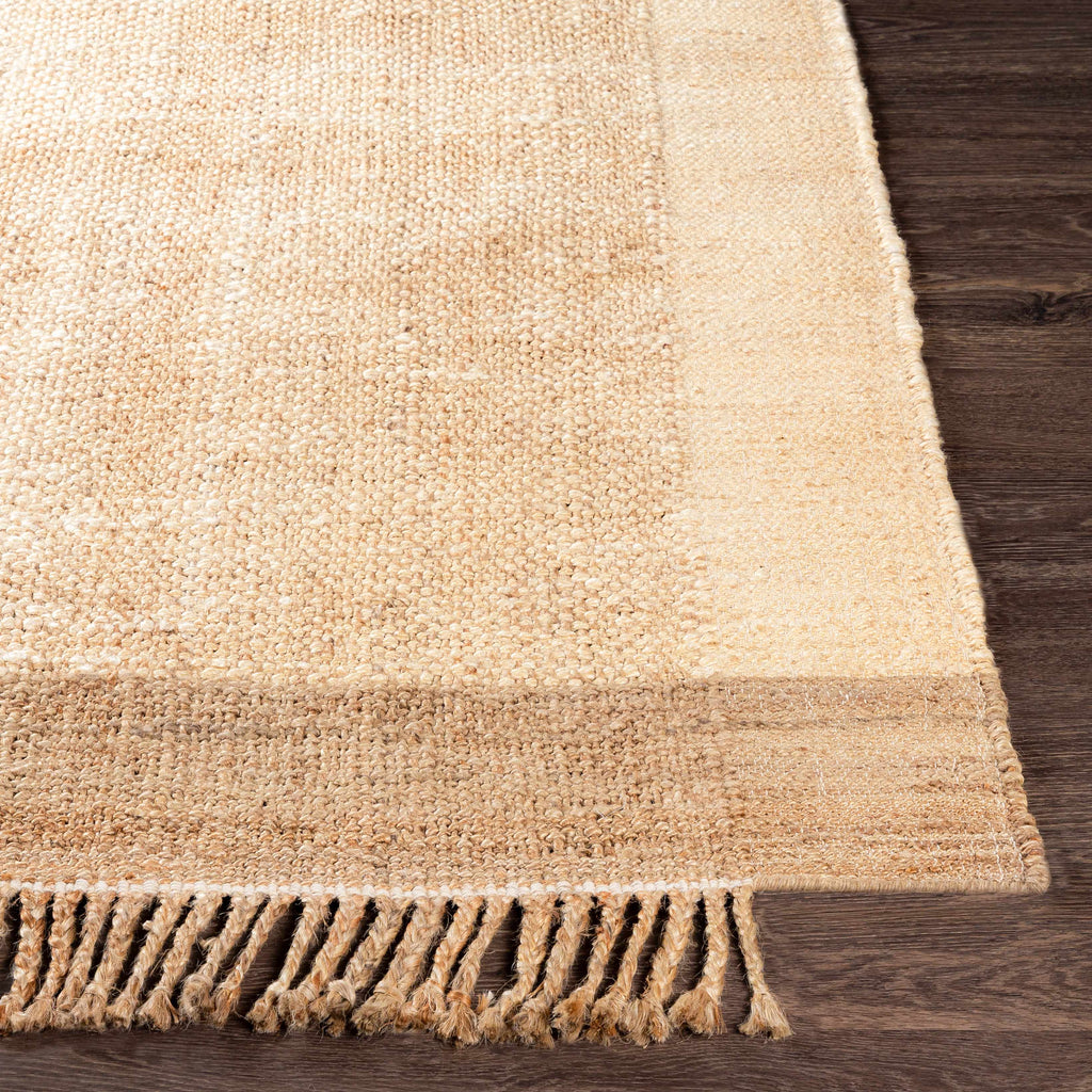 Outaouais Tan & Light Brown Handwoven Jute Rug - Clearance
