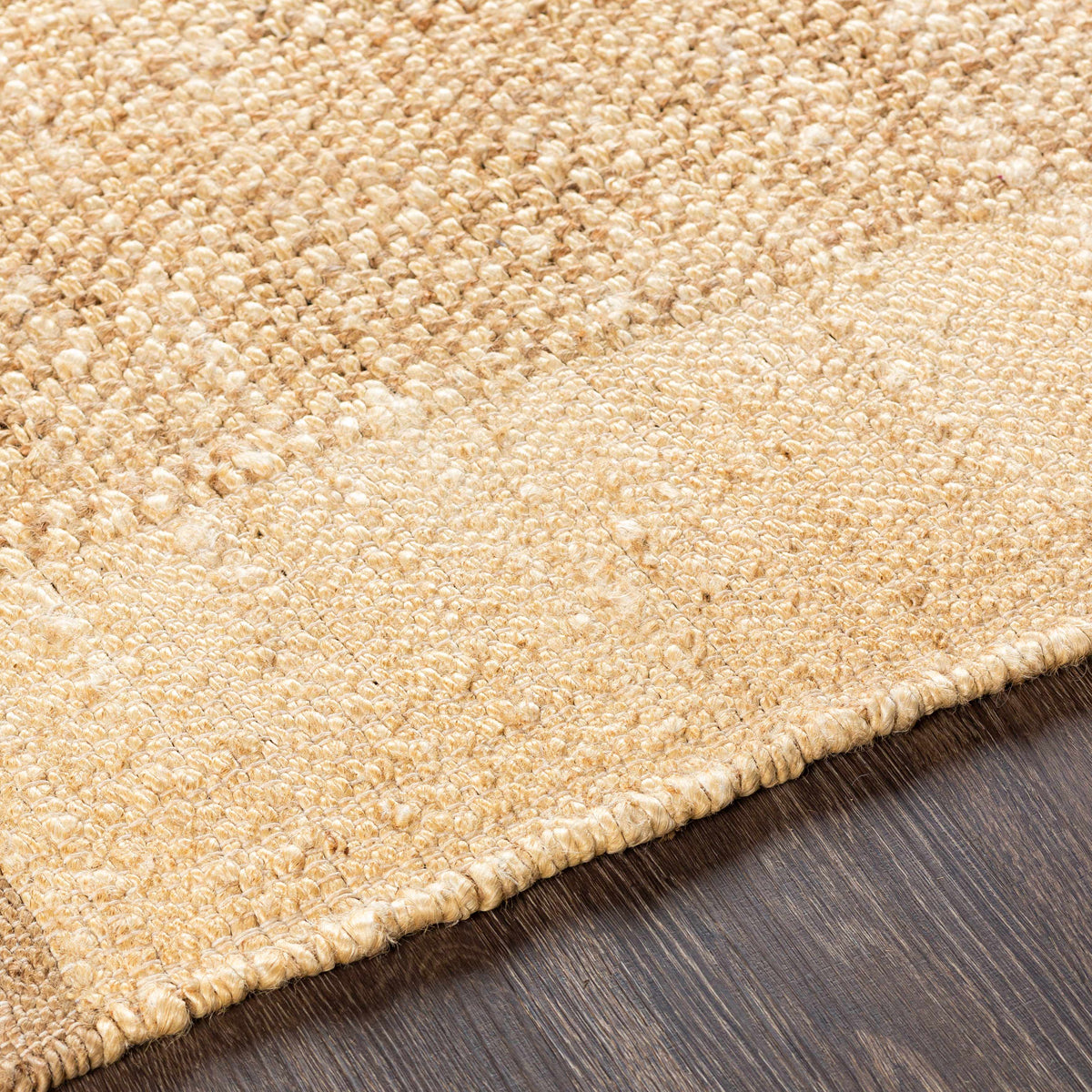 Outaouais Tan & Light Brown Handwoven Jute Rug - Clearance