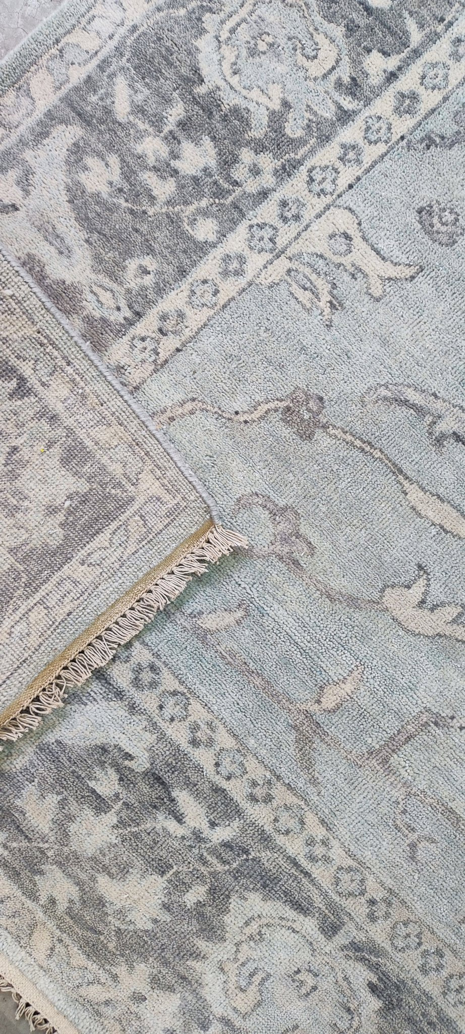 Paola 8x10 Light Blue Hand-Knotted Oushak Rug | High-Knot Wool