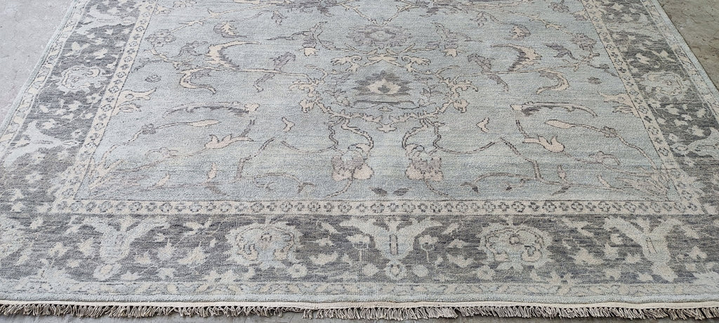 Paola 8x10 Light Blue Hand-Knotted Oushak Rug | High-Knot Wool
