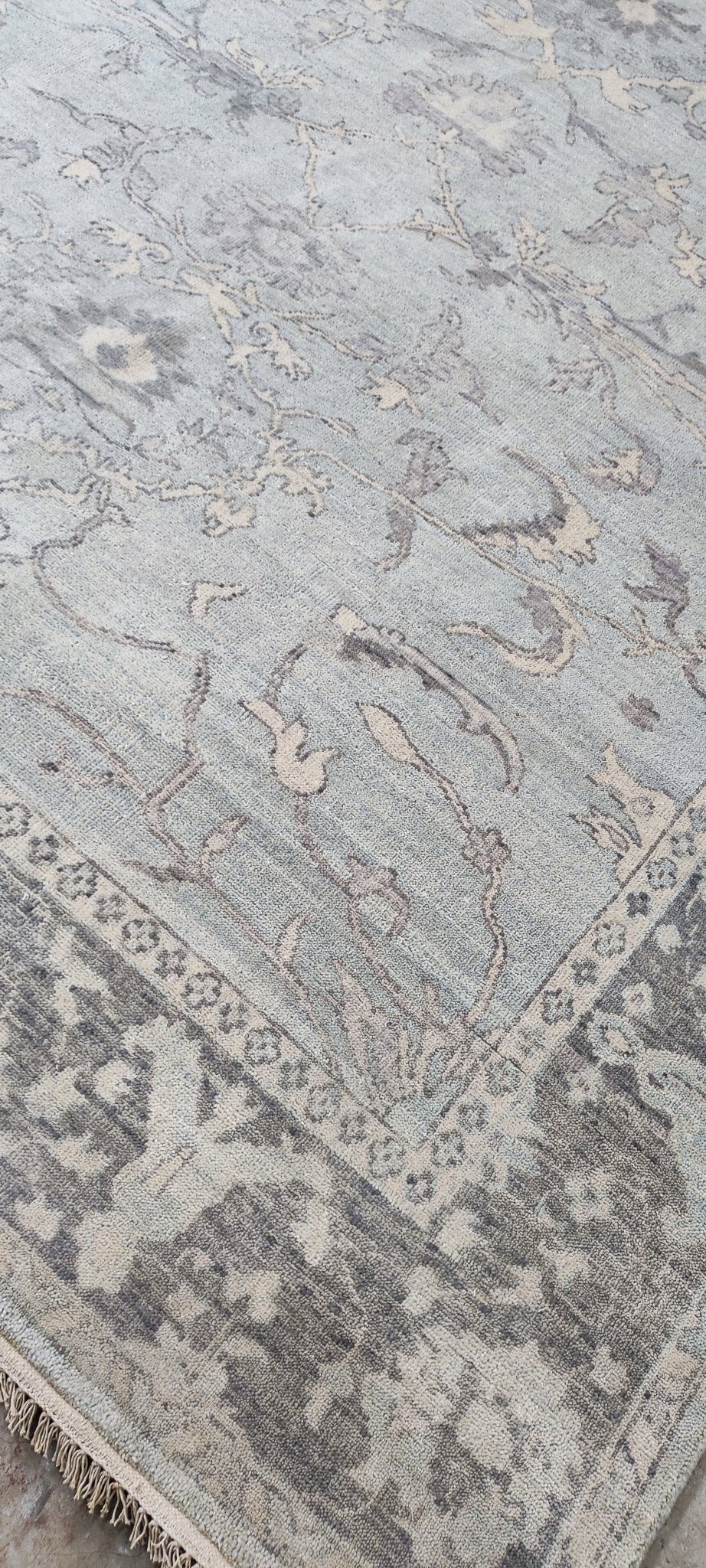 Paola 8x10 Light Blue Hand-Knotted Oushak Rug | High-Knot Wool