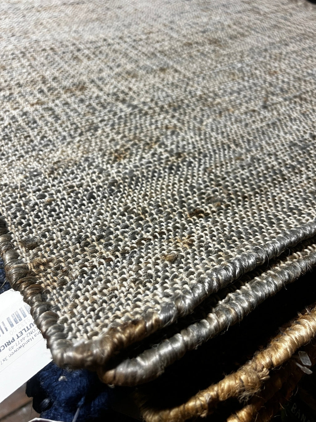 Ryan 2.6x10 Thin Weaved Grey Jute Runner Rug