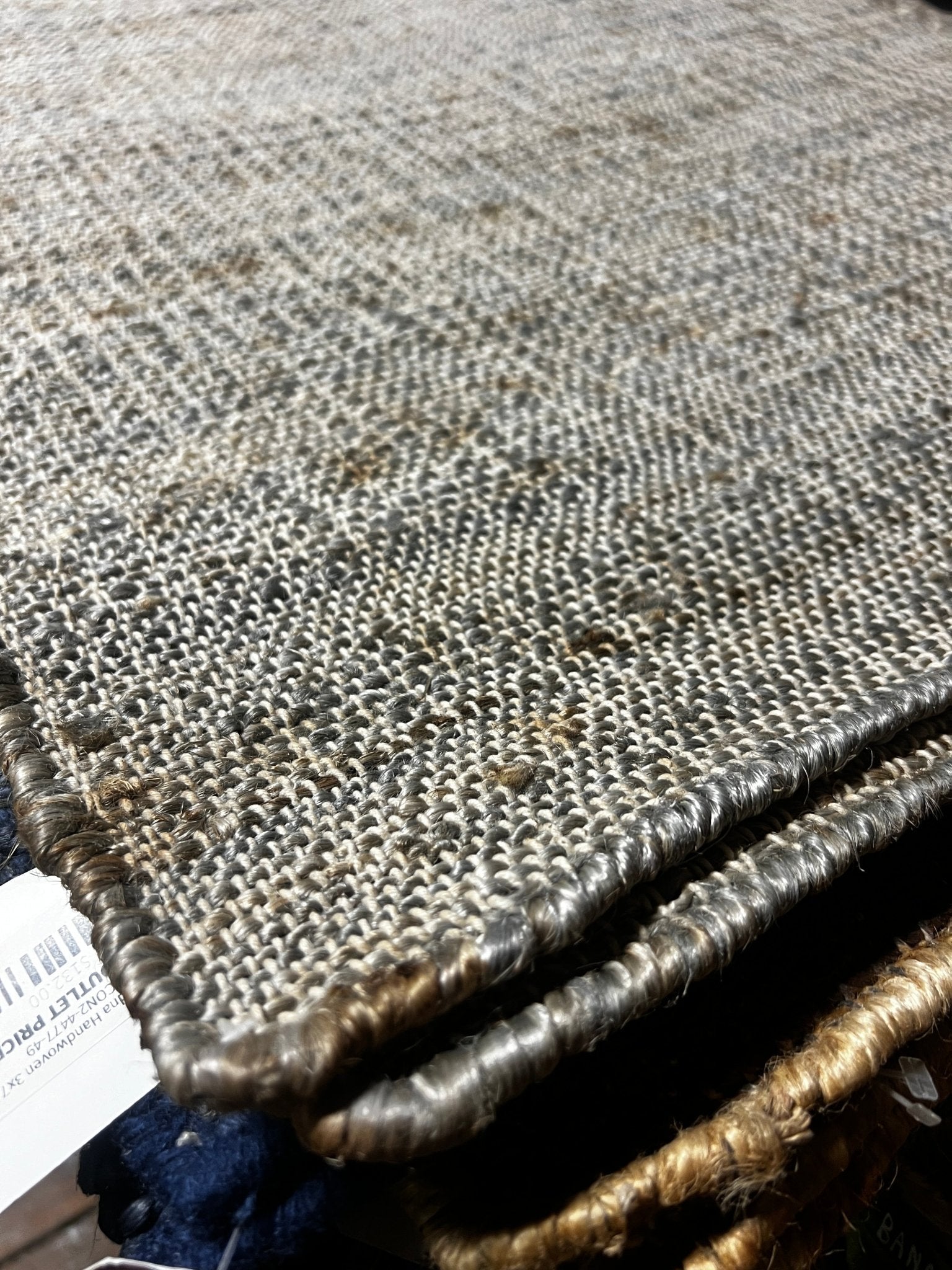 Ryan 2.6x10 Thin Weaved Grey Jute Runner Rug