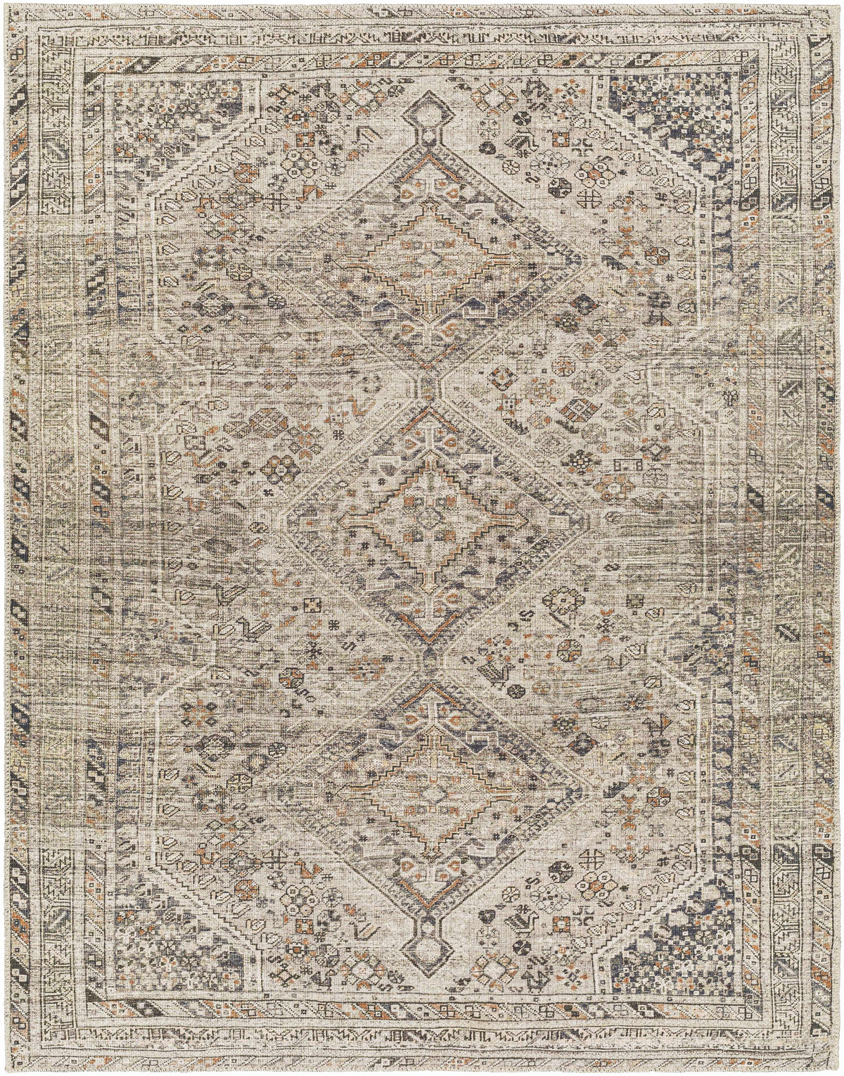 Barny Traditional Washable Area Rug - No-Pile