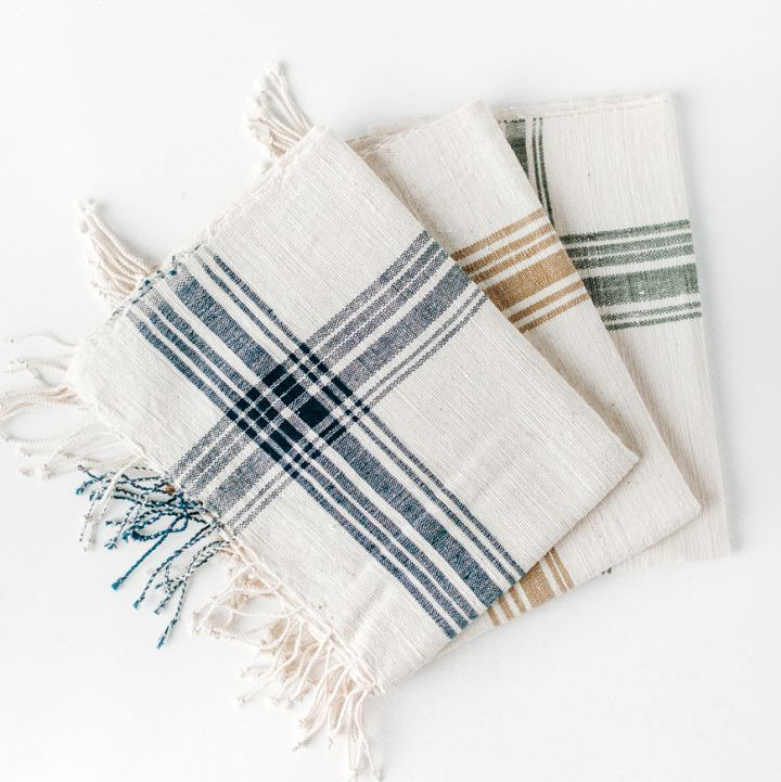 Handwoven Cotton Hand Towel | Farmhouse Plaid