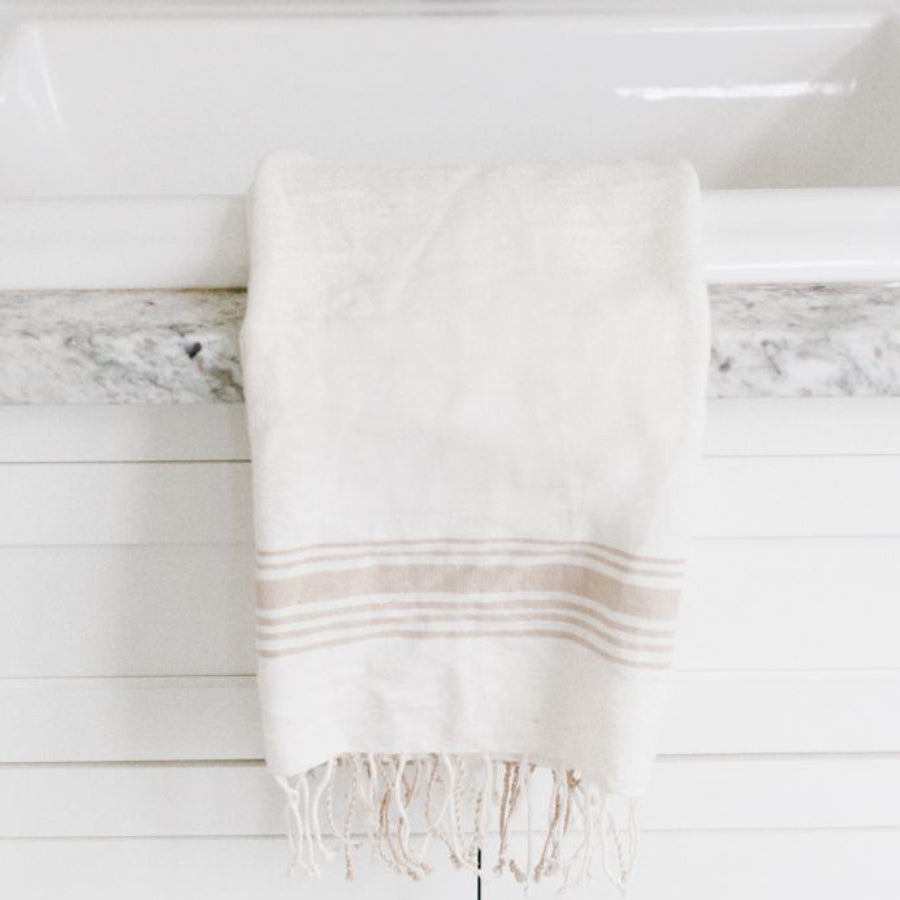 Handwoven Cotton Hand Towel | Farmhouse Plaid