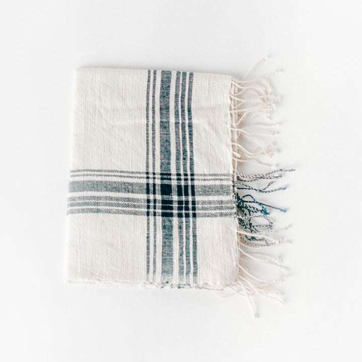 Handwoven Cotton Hand Towel | Farmhouse Plaid