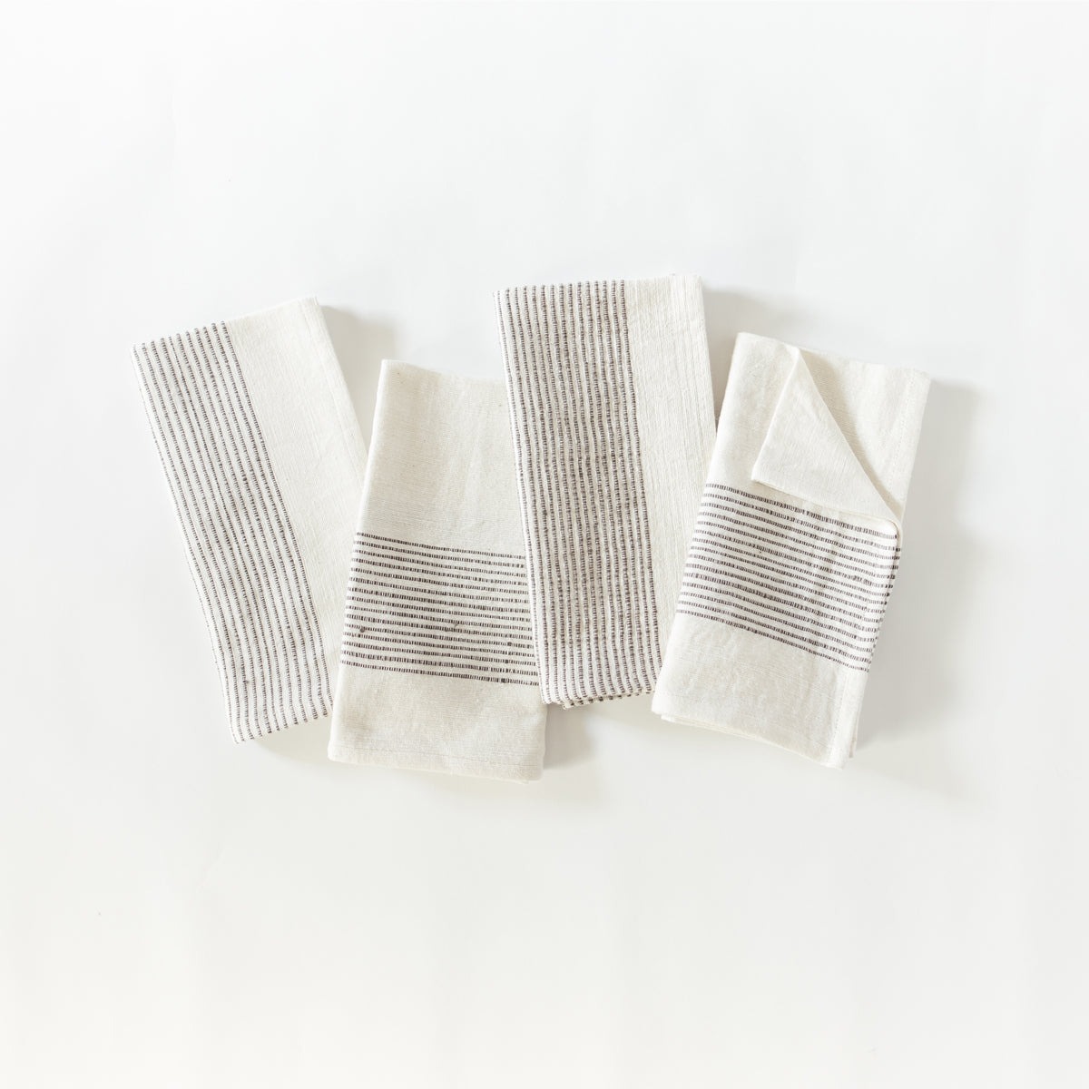 Riviera Handwoven Cotton Napkins (Set) – Ribbed Cloth Napkins | Natural Table Linen