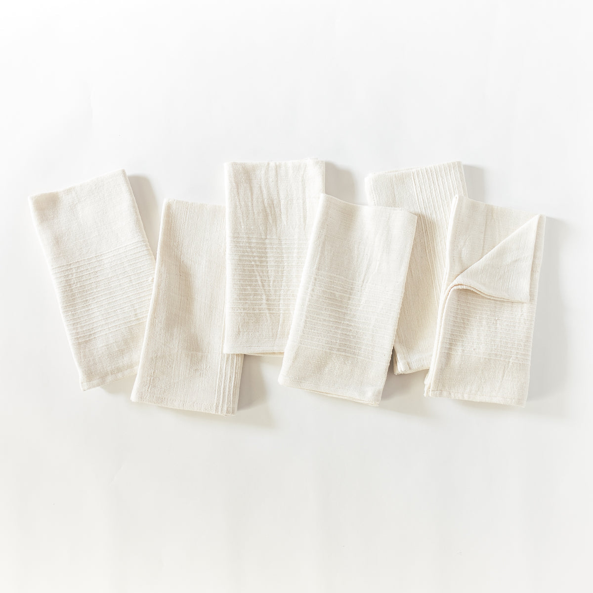 Riviera Handwoven Cotton Napkins (Set) – Ribbed Cloth Napkins | Natural Table Linen