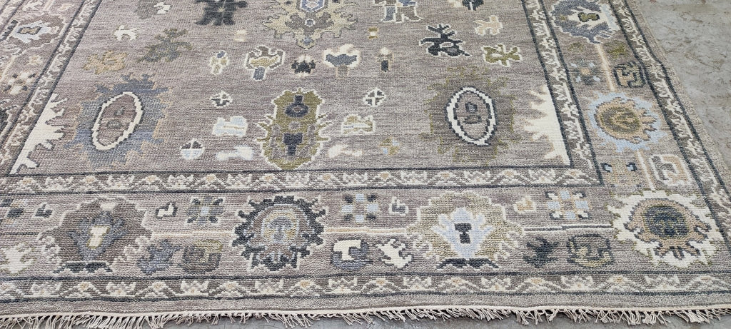 Sheila Bridges 8x10.3 Grey Hand-Knotted Oushak Rug