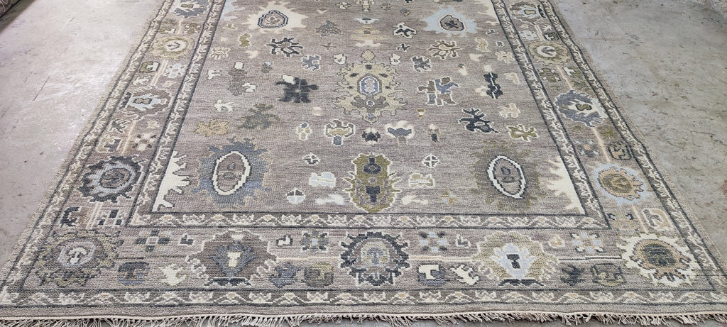 Sheila Bridges 8x10.3 Grey Hand-Knotted Oushak Rug