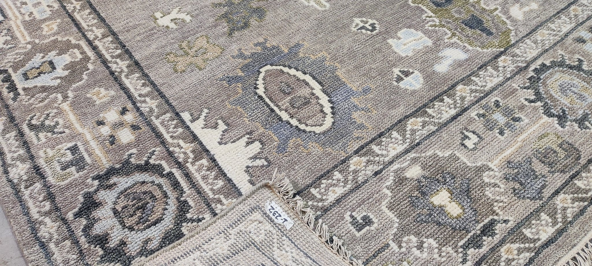 Sheila Bridges 8x10.3 Grey Hand-Knotted Oushak Rug