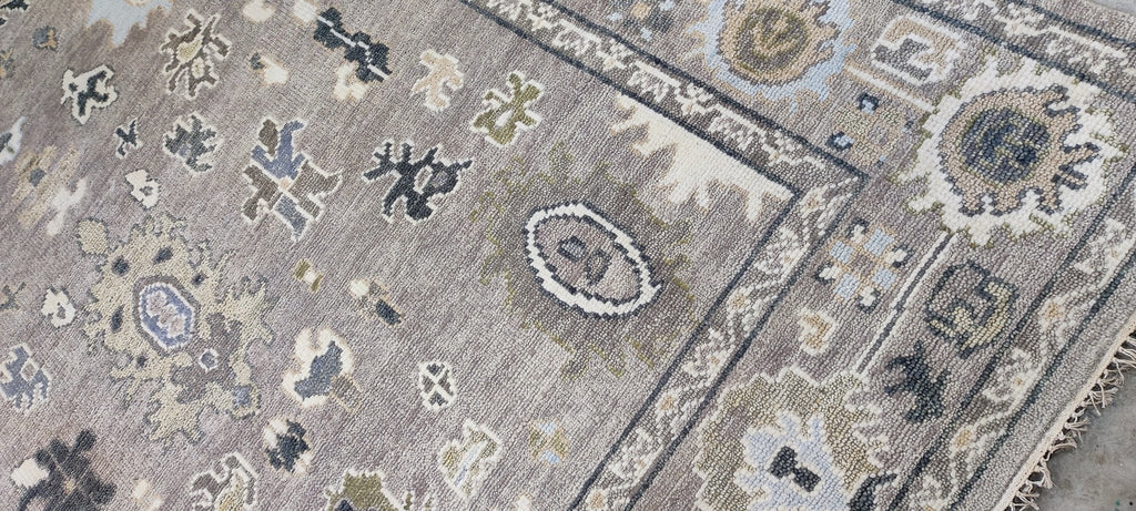 Sheila Bridges 8x10.3 Grey Hand-Knotted Oushak Rug