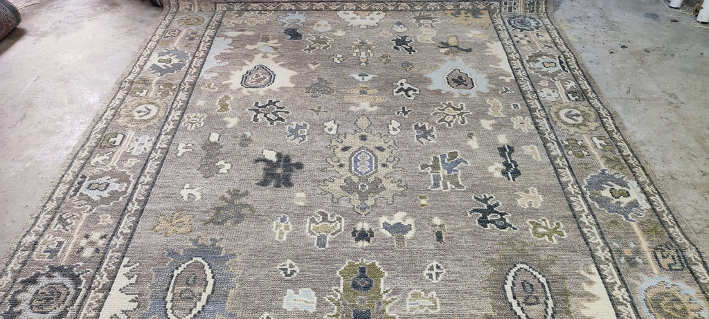 Sheila Bridges 8x10.3 Grey Hand-Knotted Oushak Rug