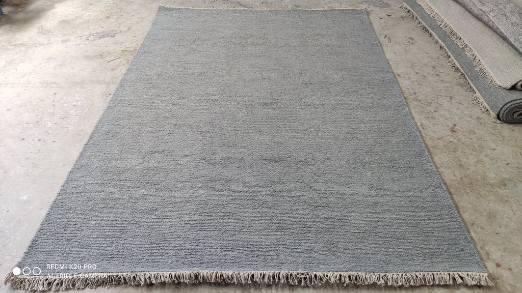 Toto 8x9.9 Handwoven Gray Durrie Rug