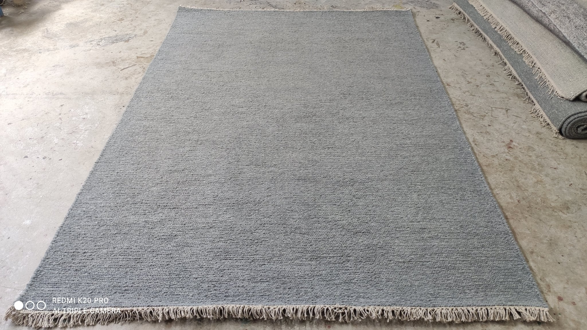 Toto 8x9.9 Handwoven Gray Durrie Rug