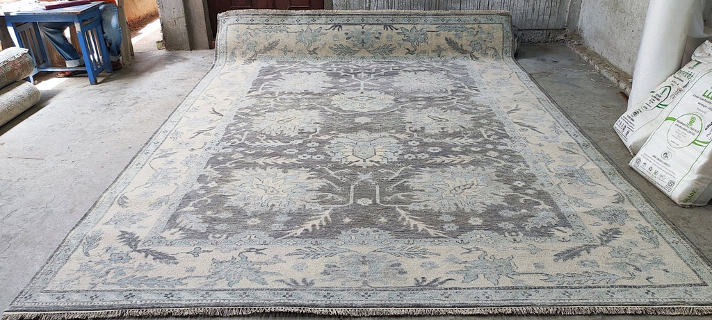 Valentina Valentine 9x12 Grey & Ivory Oushak