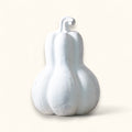 White Terracotta Gourd | Matte Finish Fall & Halloween Décor