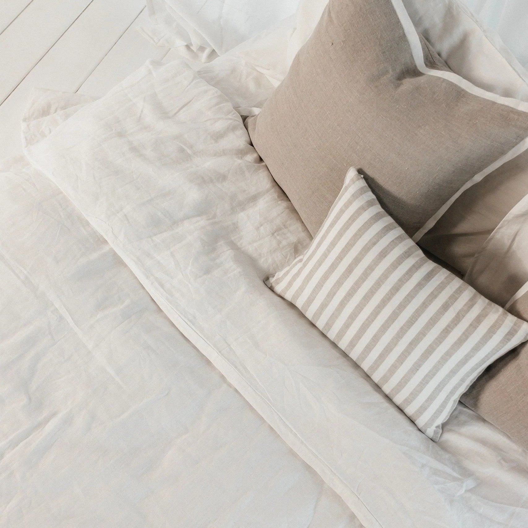 Linen Duvet Cover Set – Trieste White | European Flax Bedding