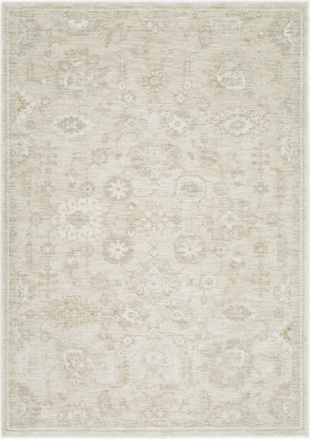 Ivory Tan Rug | Yonca Luxe Machine Woven Traditional
